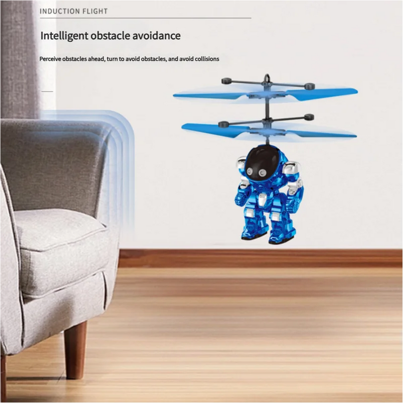 Brinquedo robô voador STEM com tecnologia de detecção automática, brinquedo educativo que economiza energia.