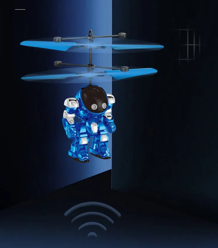 Brinquedo robô voador STEM com tecnologia de detecção automática, brinquedo educativo que economiza energia.